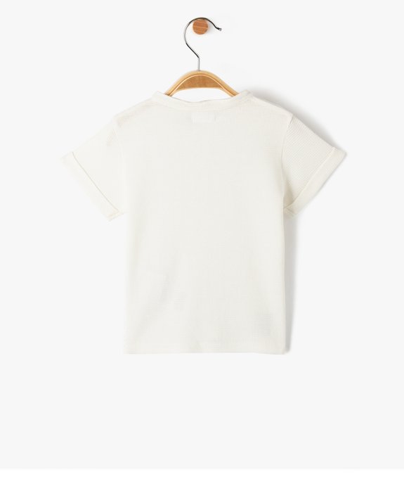 Tee-shirt bébé garçon à col tunisien en nid d'abeille vue4 - GEMO(BEBE DEBT) - GEMO