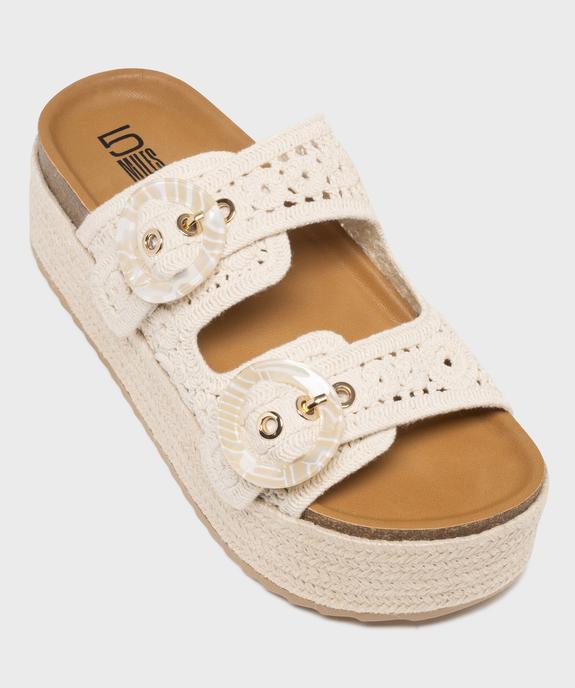 Mules à double bride façon macramé sur semelle plateforme femme - 5 Miles vue5 - 5 MILES - GEMO
