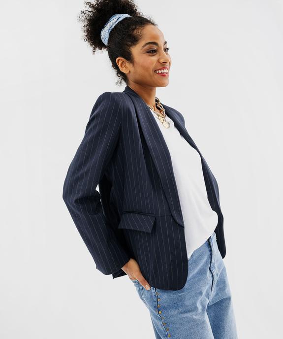 Veste blazer à rayures sans boutons femme vue1 - GEMO(FEMME PAP) - GEMO