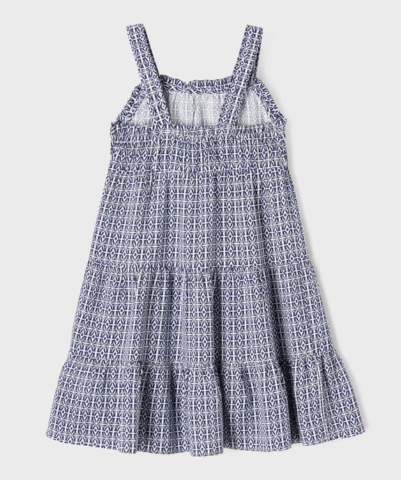 Robe imprimée à bretelles avec volants fille vue3 - GEMO 4G FILLE - GEMO