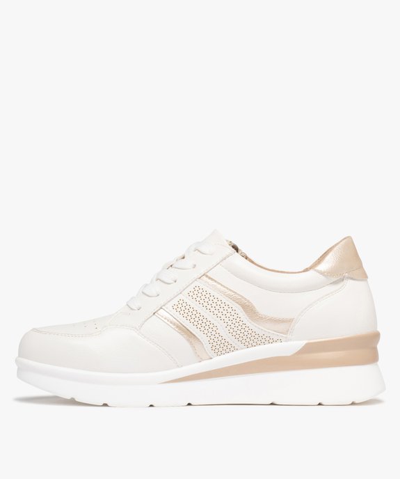 Baskets confort avec lacets et zip femme vue3 - G'FLEX GEMO FOR GOOD - GEMO