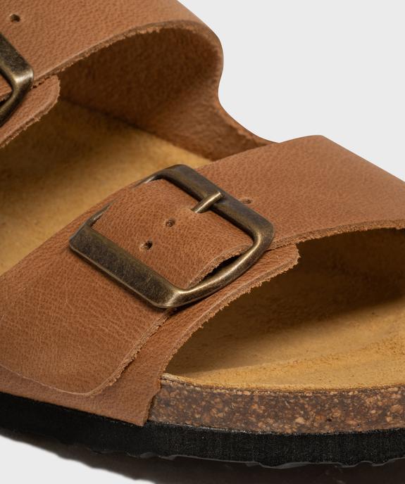 Mules ouvertes 2 brides dessus cuir homme - Tanéo vue6 - TANEO GEMO FOR GOOD - GEMO