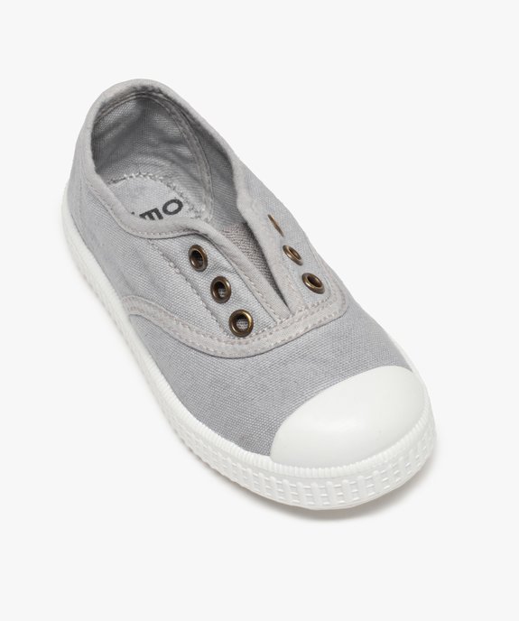 Baskets fille élastiquées en toile unie et bout renforcé vue5 - GEMO (ENFANT) - GEMO