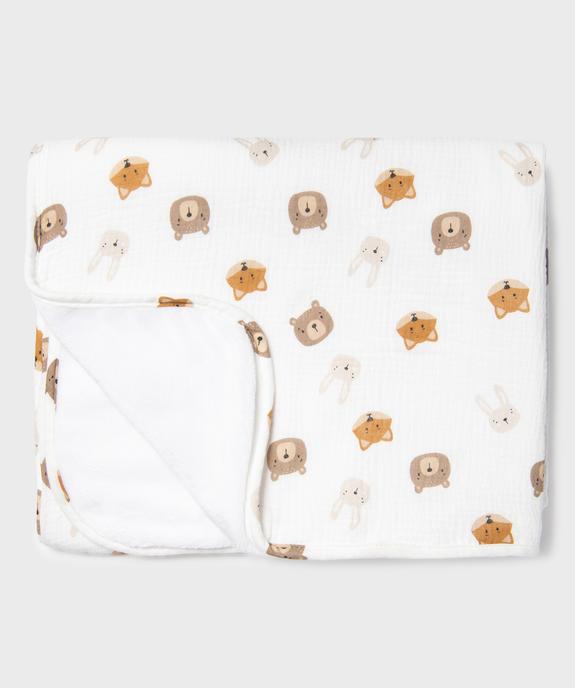 Couverture bébé à motifs animaux et doublure velours vue1 - GEMO (ACCESS) - GEMO