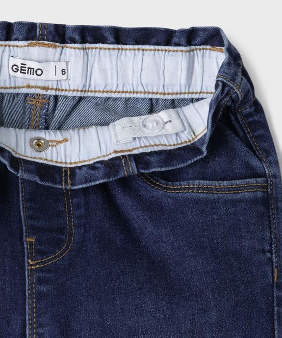 Jean large avec taille froncée élastique ajustable fille vue2 - GEMO (ENFANT) - GEMO