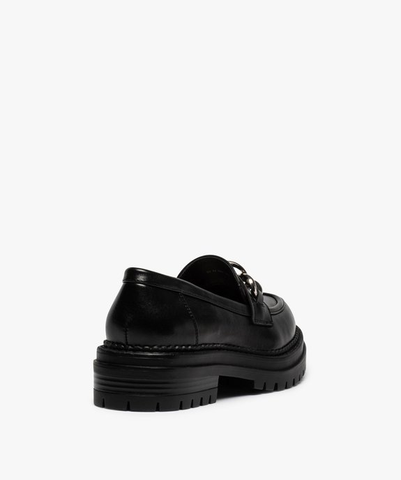 Mocassins femme unis à semelle crantée et bride chaine vue5 - GEMO (CASUAL) - GEMO
