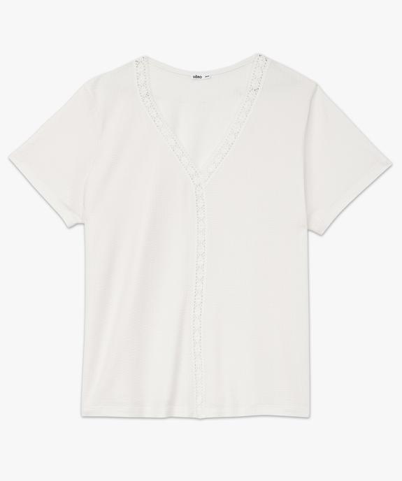 Tee-shirt à manches courtes et col V femme grande taille vue4 - GEMO (G TAILLE) - GEMO