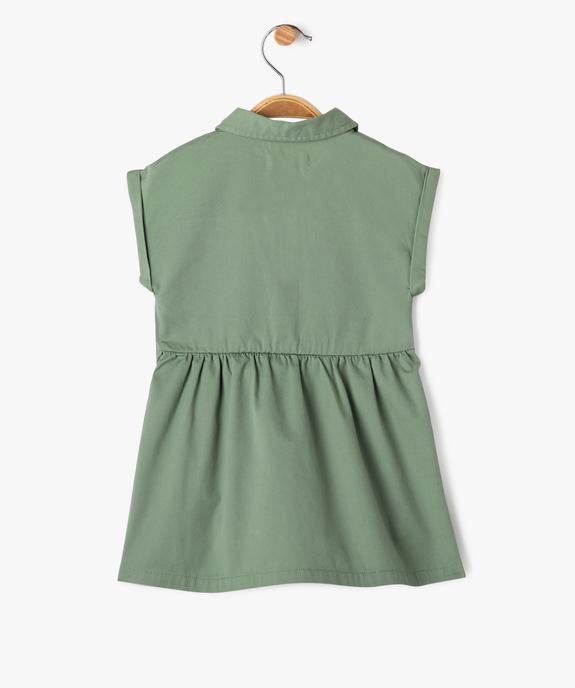 Robe chemise à manches courtes en toile de coton bébé fille vue3 - GEMO 4G BEBE - GEMO