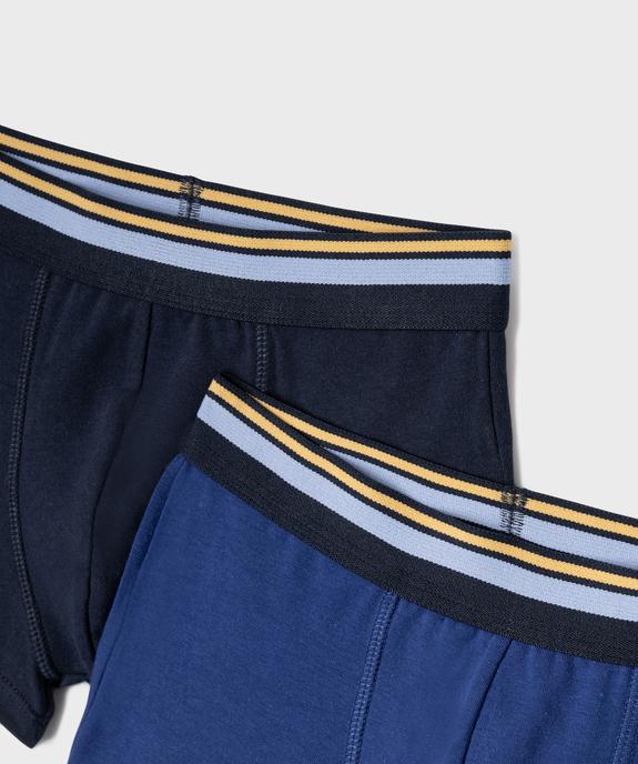Boxers en coton biologique avec ceinture tricolore garçon (lot de 2) vue2 - GEMO 4G GARCON - GEMO