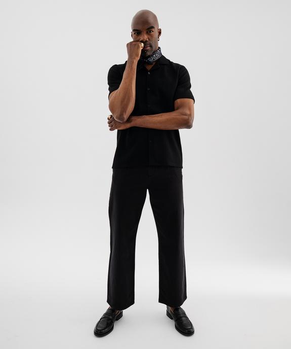 Chemise manches courtes en maille fantaisie avec col cubain homme vue4 - GEMO (HOMME) - GEMO