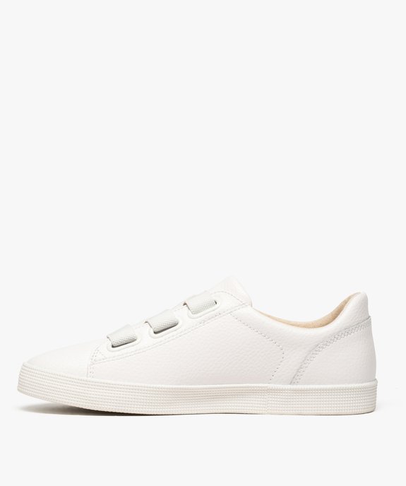 Baskets femme unies dessus cuir et lacets élastiques vue3 - GEMO (SPORTSWR) - GEMO