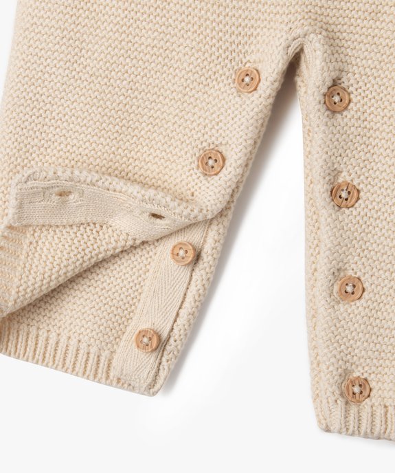 Ensemble 2 pièces bébé fille salopette en maille et body manches longues  vue5 - GEMO 4G BEBE - GEMO
