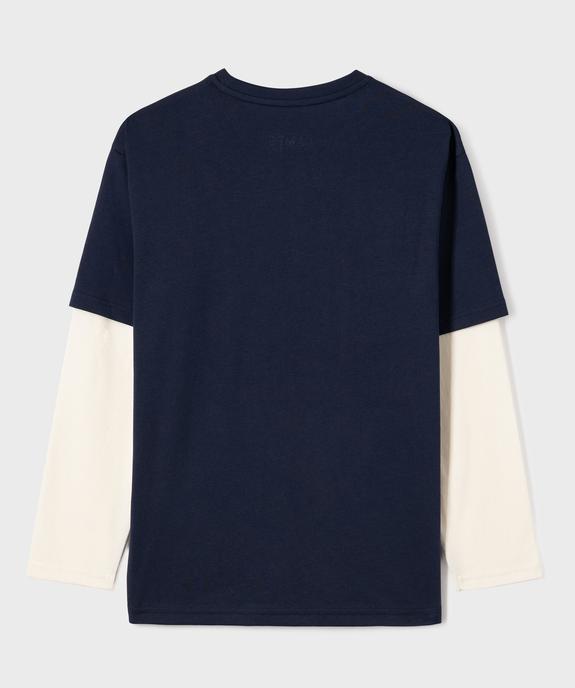 Tee-shirt manches longues effet 2-en-1 imprimé garçon - Camps United vue3 - CAMPS GEMO FOR GOOD - GEMO