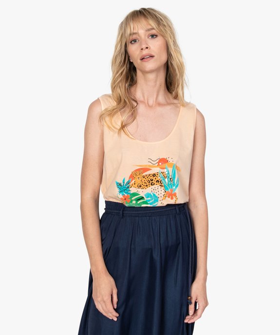 Débardeur femme avec motif pailleté vue1 - GEMO(FEMME PAP) - GEMO