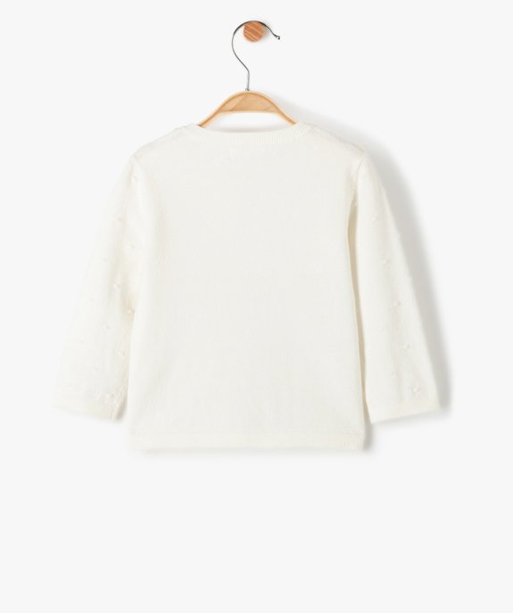 Gilet bébé fille avec petits pois en relief vue3 - GEMO(BEBE DEBT) - GEMO