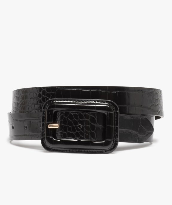 Ceinture femme vernie en matière texturée vue1 - GEMO (ACCESS) - GEMO