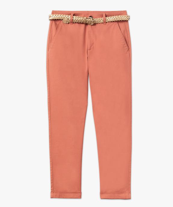 Pantalon chino extensible avec ceinture femme vue4 - GEMO 4G FEMME - GEMO
