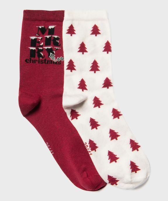 Chaussettes avec motifs de Noël femme (lot de 2) vue1 - GEMO(HOMWR FEM) - GEMO