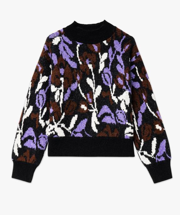 Pull court en jacquard fleuri femme vue4 - GEMO(FEMME PAP) - GEMO