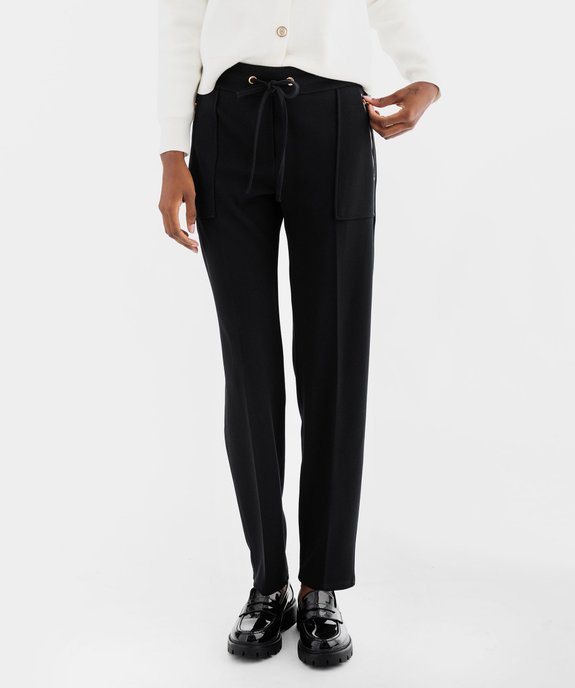 Pantalon de tailleur en maille fluide et extensible femme vue1 - GEMO(FEMME PAP) - GEMO