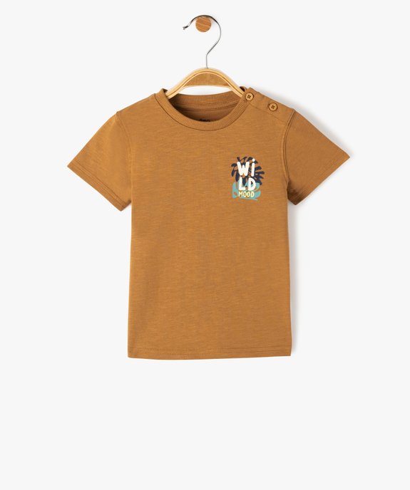 Tee-shirt bébé garçon à manches coutes et motif en relief au dos vue1 - GEMO(BEBE DEBT) - GEMO