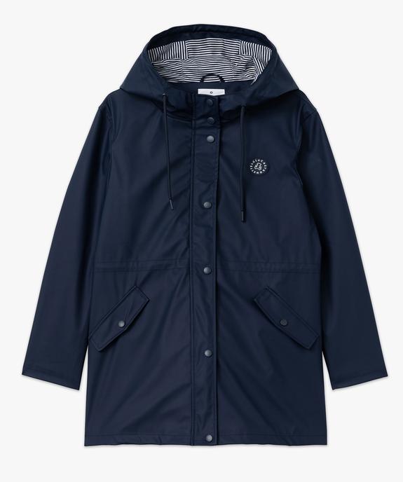 Imperméable déperlant à capuche rayée femme - LuluCastagnette vue4 - LULUCASTAGNETTE - GEMO