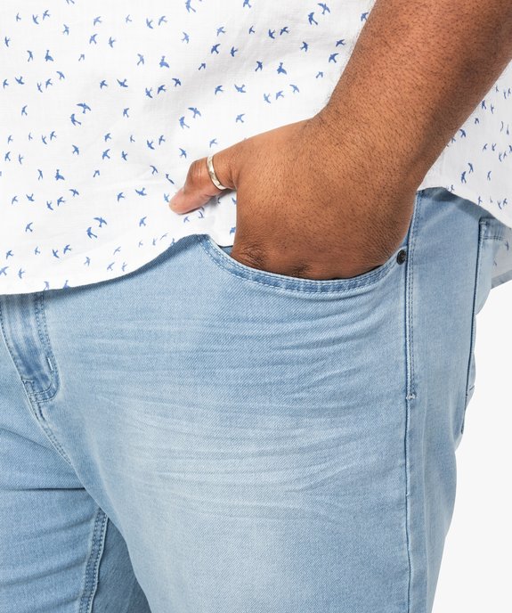 Bermuda homme en jean extensible vue2 - GEMO (G TAILLE) - GEMO