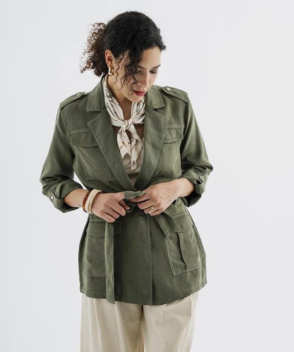 Veste saharienne en Lyocell femme vue4 - GEMO 4G FEMME - GEMO