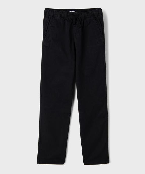 Pantalon en coton stretch avec taille élastique garçon vue1 - GEMO (JUNIOR) - GEMO