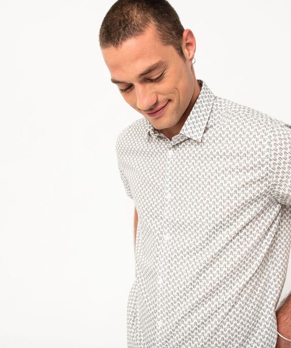 Chemise droite à manches courtes imprimée homme vue2 - GEMO (HOMME) - GEMO
