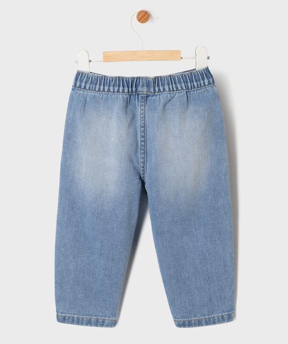 Jean large avec taille élastique bébé garçon vue3 - GEMO(BEBE DEBT) - GEMO