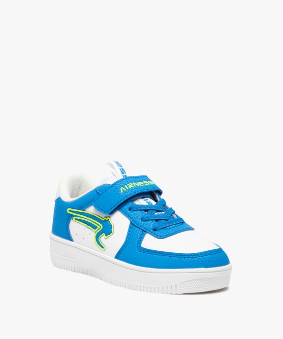 Baskets garçon bicolores à lacets et scratch – Airness vue2 - AIRNESS - GEMO