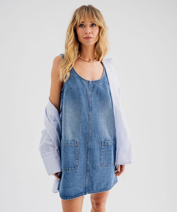 Robe en jean forme chasuble femme vue5 - GEMO(FEMME PAP) - GEMO