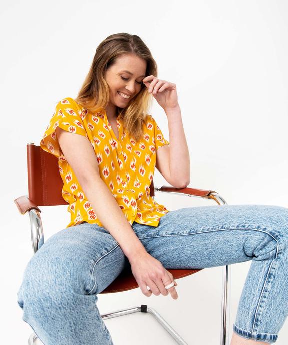 Chemise femme imprimée à manches courtes vue1 - GEMO(FEMME PAP) - GEMO