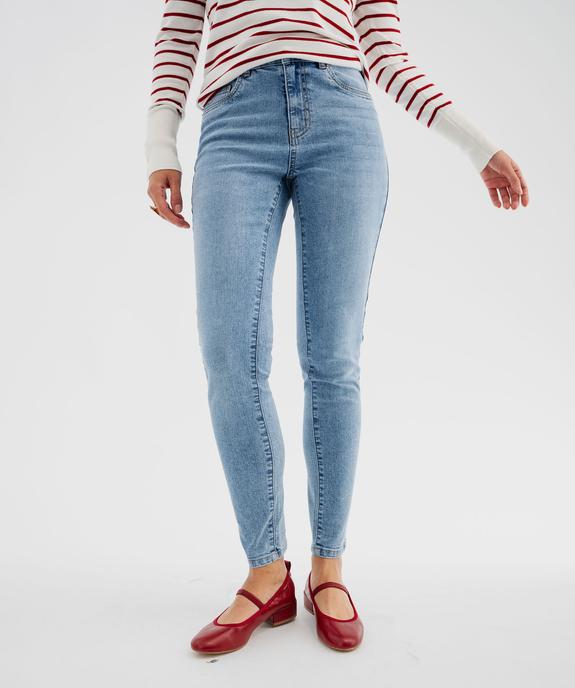 Jean skinny taille haute en denim stretch femme vue1 - GEMO 4G FEMME - GEMO