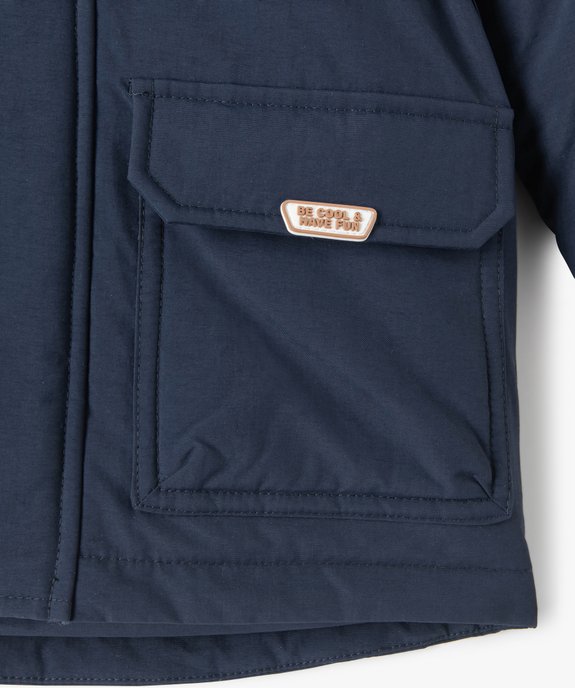 Parka bébé garçon à capuche et doublure chaude vue3 - GEMO 4G BEBE - GEMO