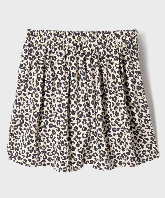 Jupe évasée à motif léopard avec taille élastique fille vue3 - GEMO (ENFANT) - GEMO