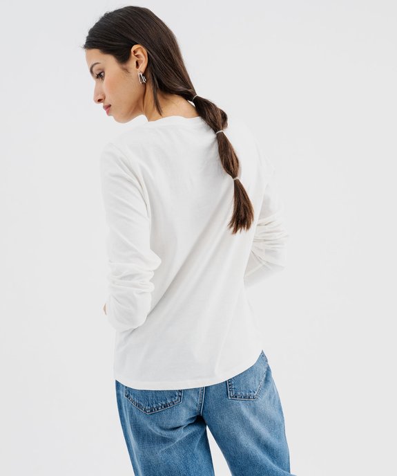 Tee-shirt à manches longues et col rond femme vue9 - GEMO(FEMME PAP) - GEMO