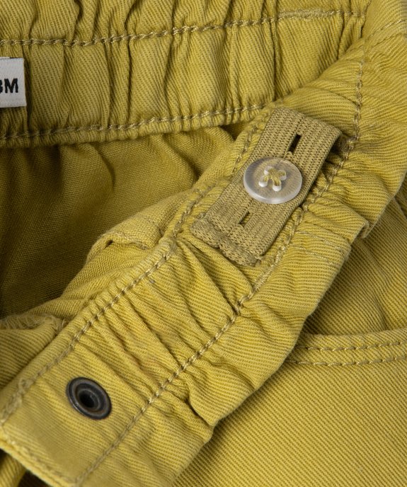 Pantalon bébé fille en toile de coton avec ceinture froncée vue2 - GEMO(BEBE DEBT) - GEMO