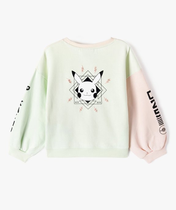 Sweat fille tricolore avec motif Pikachu - Pokemon vue6 - POKEMON - GEMO
