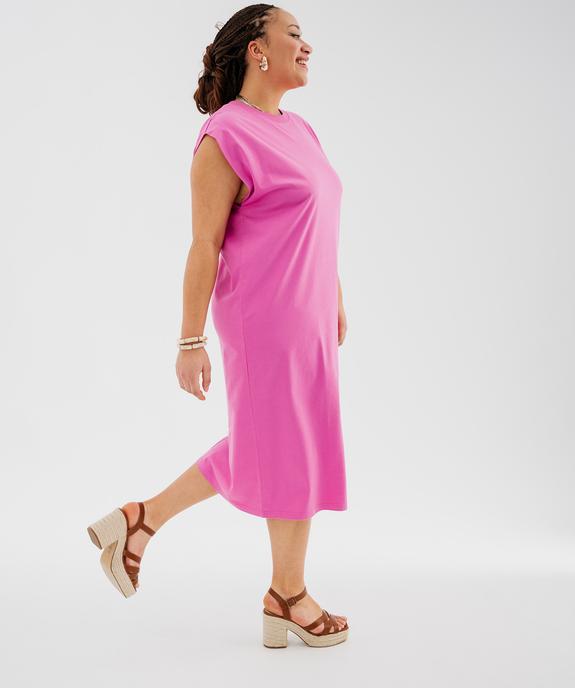 Robe tee-shirt longue en jersey de coton femme grande taille vue2 - GEMO 4G GT - GEMO