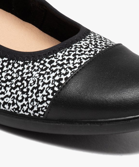 Ballerines femme confort en cuir imprimé vue6 - GEMO (CONFORT) - GEMO
