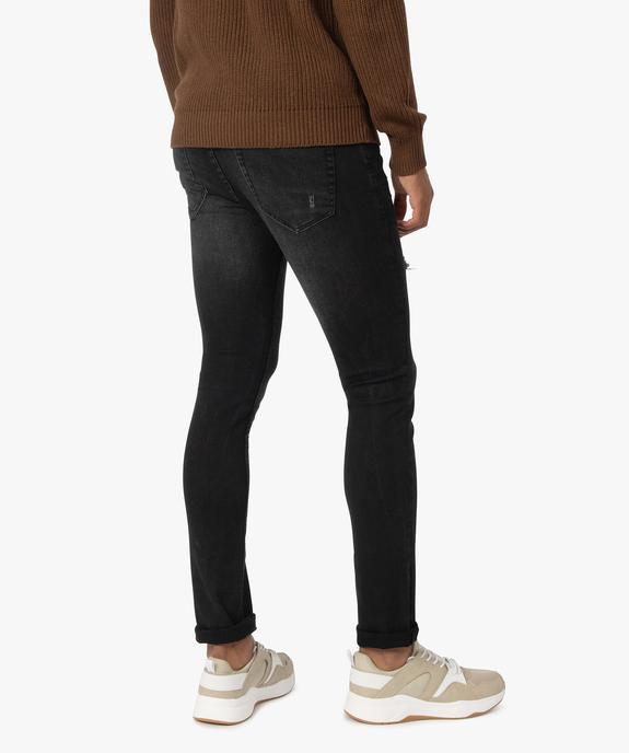 Jean homme coupe slim avec marques d’usure vue3 - GEMO (HOMME) - GEMO