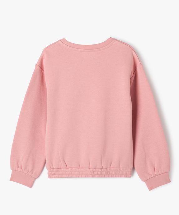 Sweat à col rond avec inscription sur le buste fille vue3 - GEMO 4G FILLE - GEMO