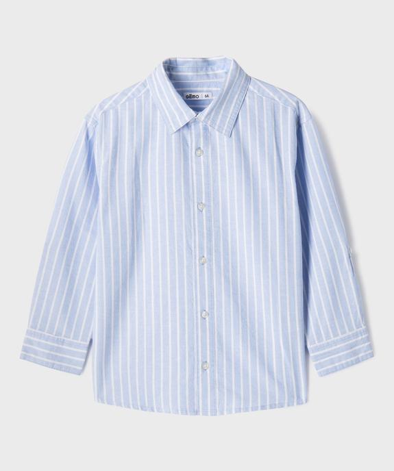 Chemise à manches longues en chambray rayé garçon vue2 - GEMO (ENFANT) - GEMO