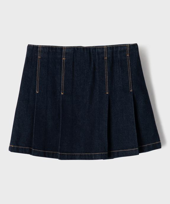 Jupe plissée en jean fille - LuluCastagnette vue5 - LULU CASTAGNETTE G4G D - GEMO