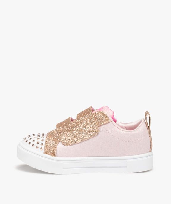 Baskets fille pailletées à scratch avec clous lumineux – Skechers Twinkle vue3 - SKECHERS - GEMO