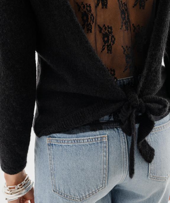 Pull col rond dentelle femme vue2 - GEMO(FEMME PAP) - GEMO