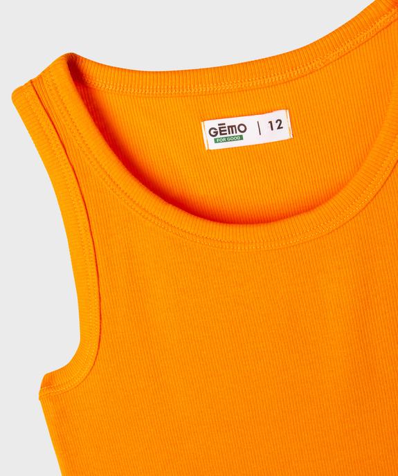 Débardeur en maille côtelée coupe courte fille vue2 - GEMO 4G FILLE - GEMO