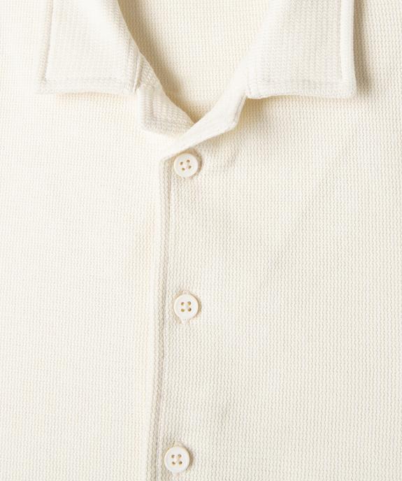 Chemise manches courtes à col cubain en coton texturé garçon vue3 - GEMO 4G GARCON - GEMO